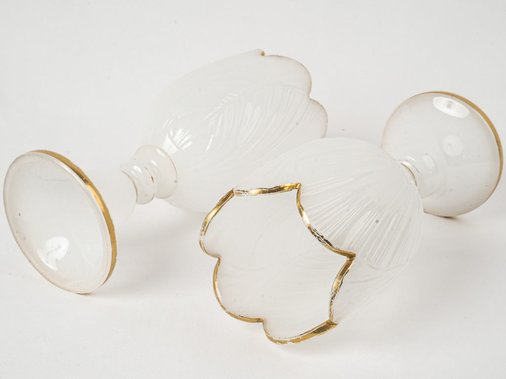 Luminous ethereal French glass vases