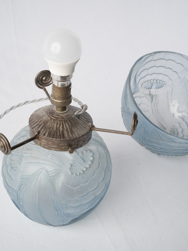 Frosted serene glass bedside lamp