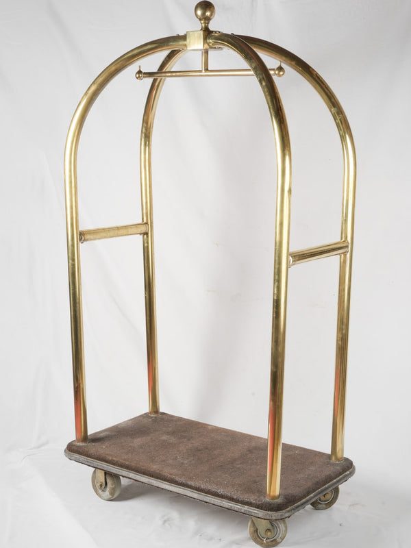 Vintage brass hotel baggage trolley