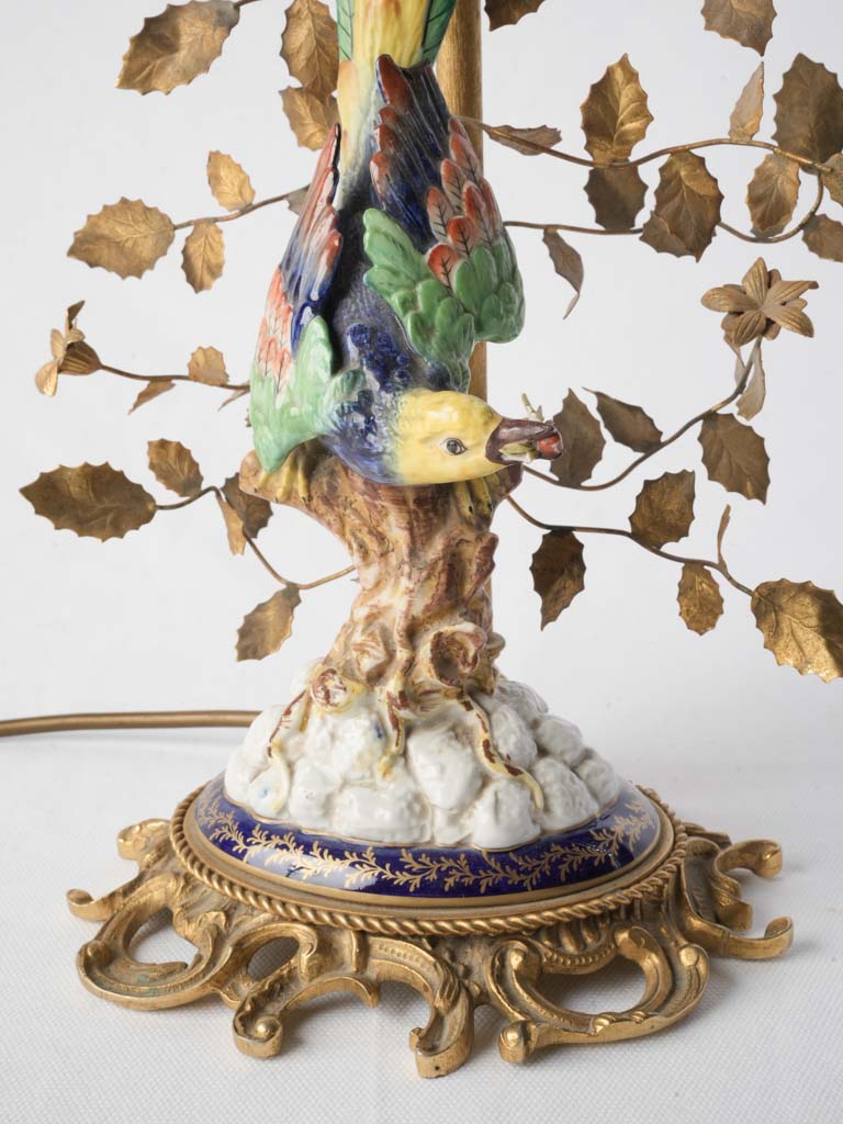 Exquisite Early 20th-Century Sèvres Porcelain “Bird of Paradise” Table Lamp - 27½"