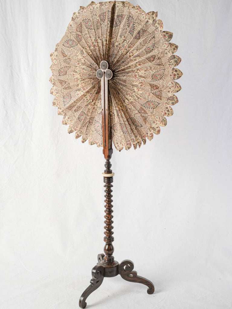 Rare antique fireplace screen fan