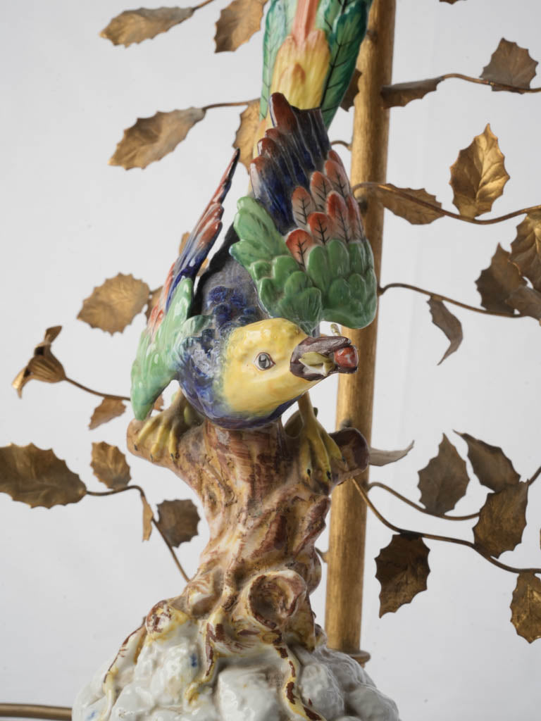 Exquisite Early 20th-Century Sèvres Porcelain “Bird of Paradise” Table Lamp - 27½"