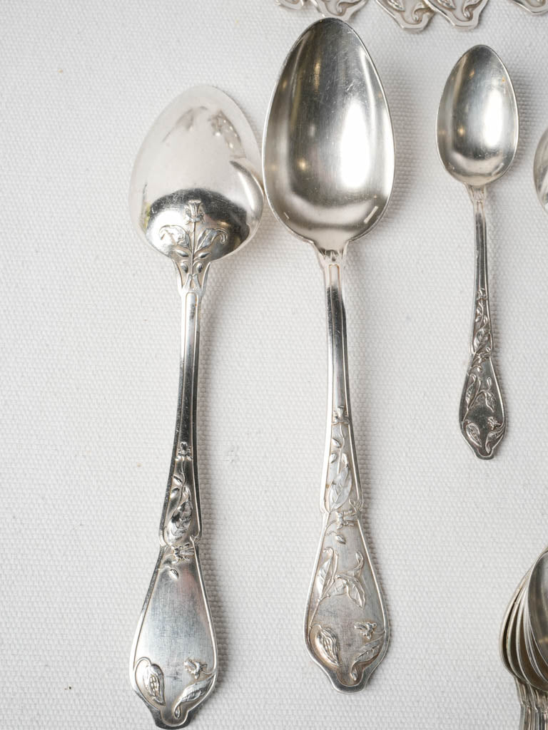 Beautifully etched Art Nouveau flatware