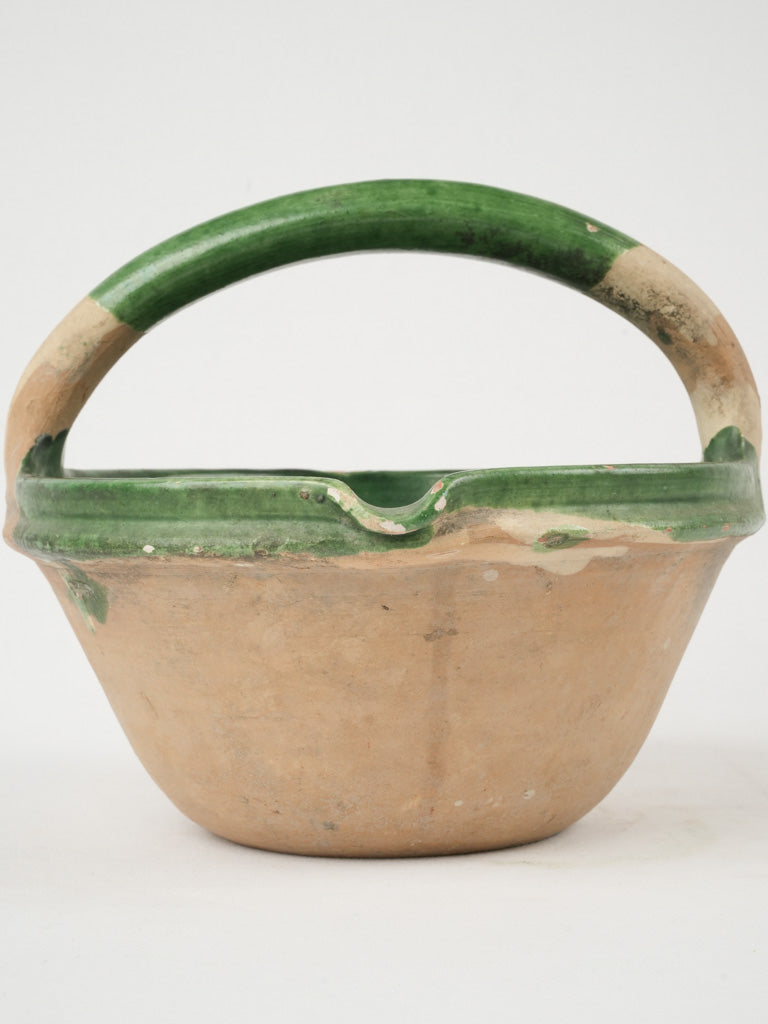 Charming handle antique Provence terracotta pot