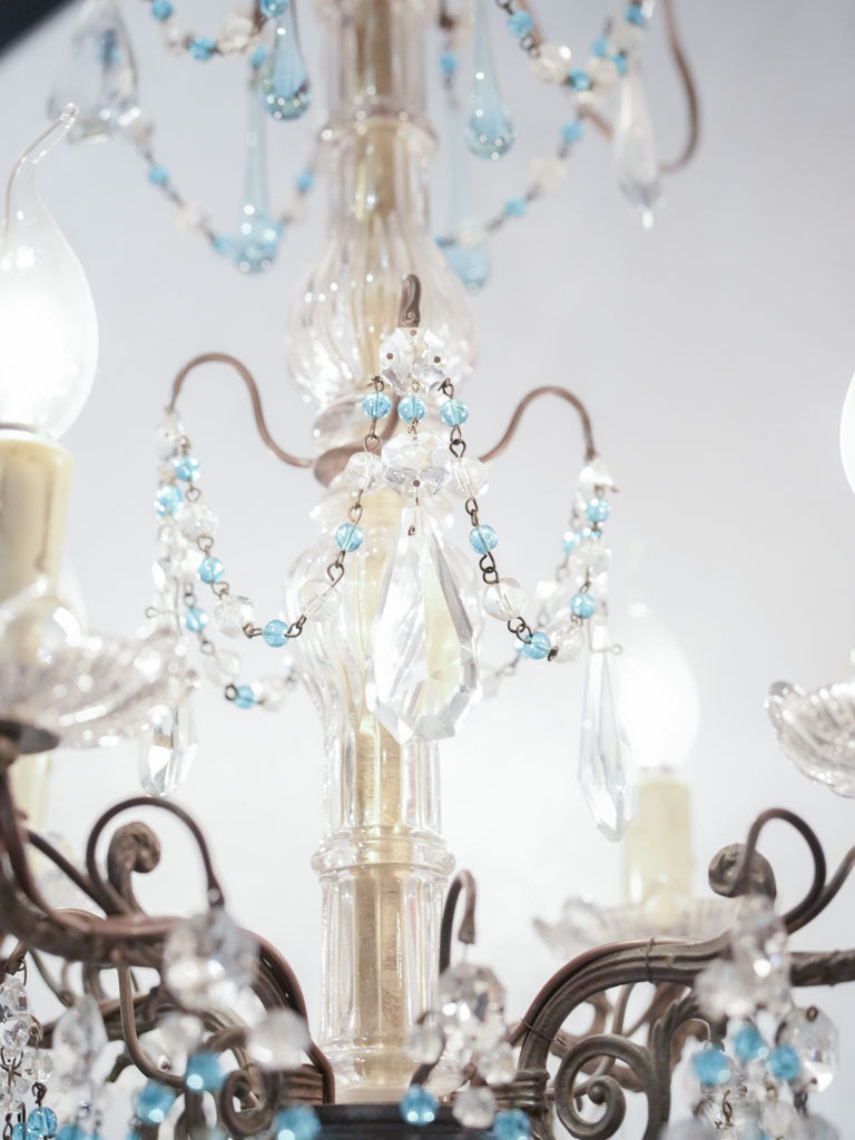 Superb antique brass and bronze chandelier