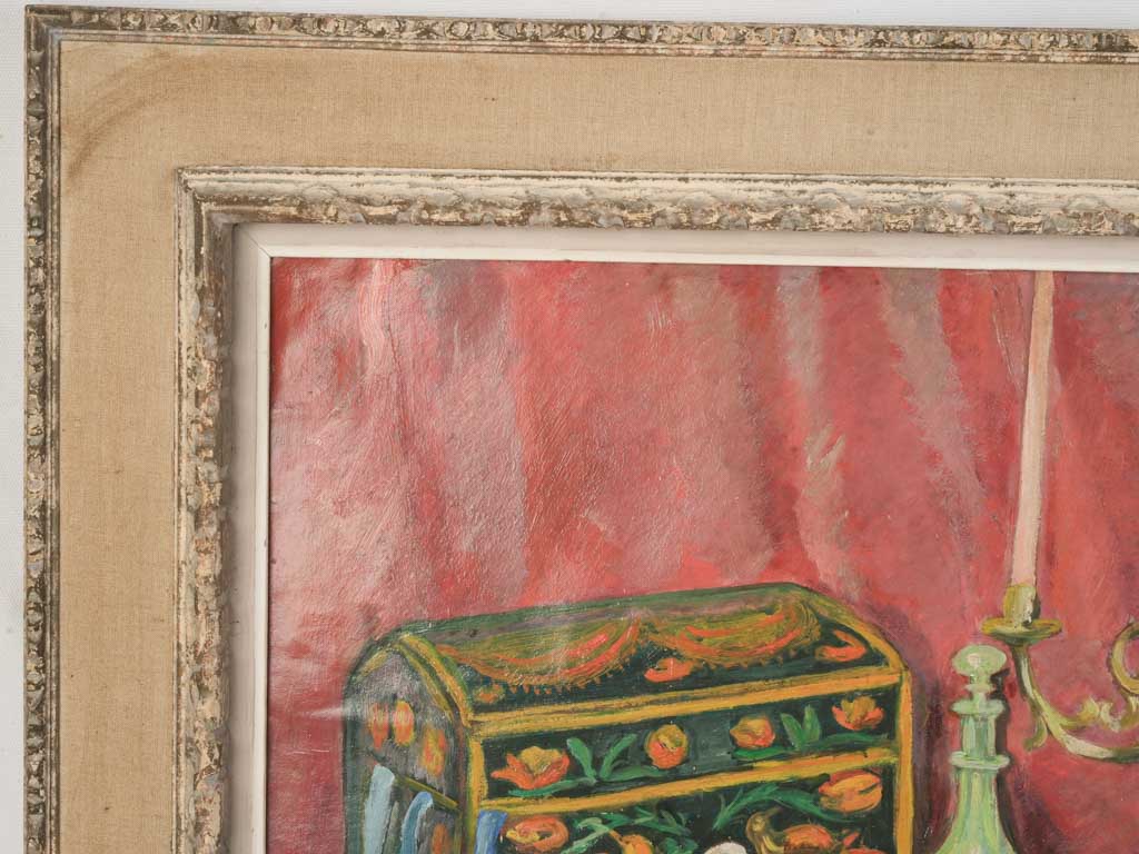 Vibrant French Still Life w/ Violin and Candelabrum By Marthe Lebasque - 29½" x 37"