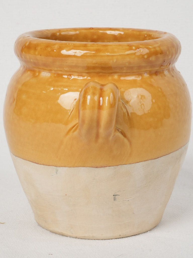 Elegant vintage French earthenware ocher pot