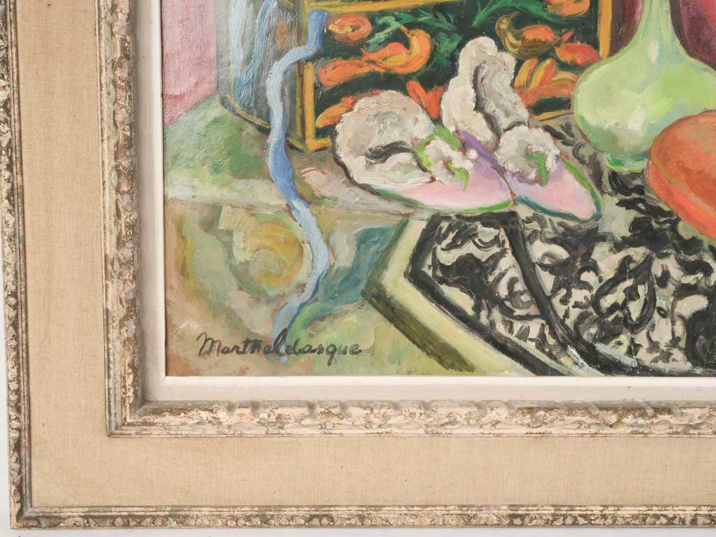 Vibrant French Still Life w/ Violin and Candelabrum By Marthe Lebasque - 29½" x 37"