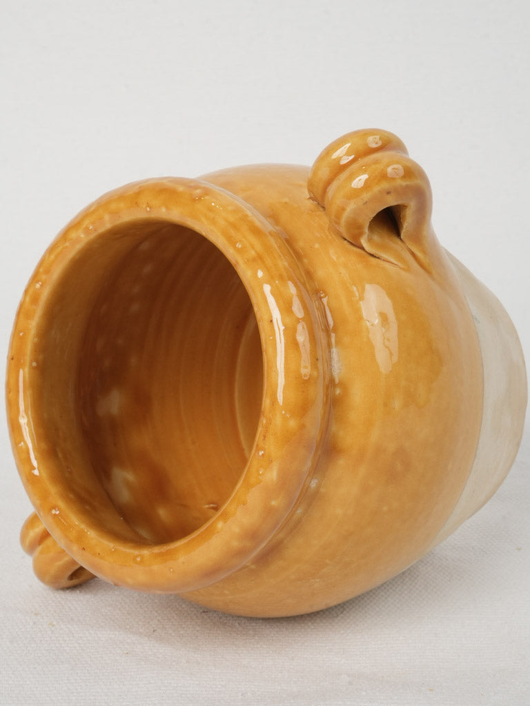 Rustic French ocher glazed confit pot