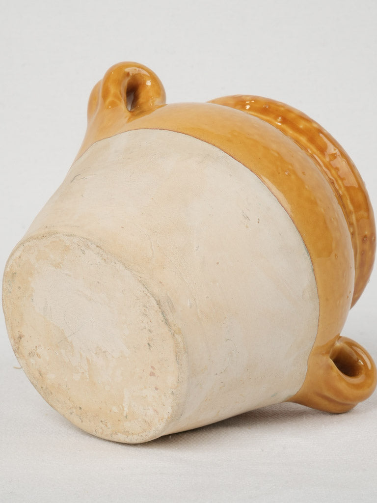 Petite vintage French earthenware ocher pot