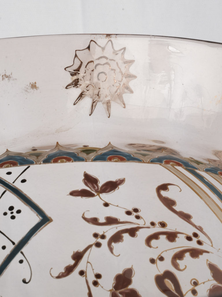 Rare Late 19th Century French Enameled Glass Tripod Vase by Auguste Jean - 9½"