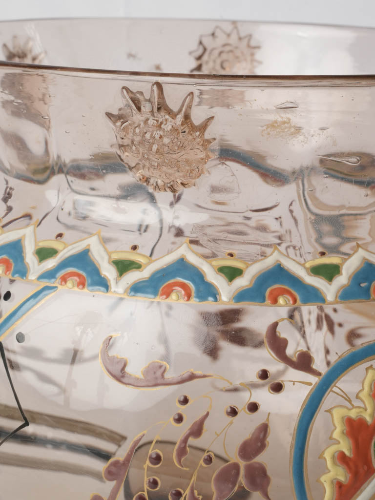 Rare Late 19th Century French Enameled Glass Tripod Vase by Auguste Jean - 9½"