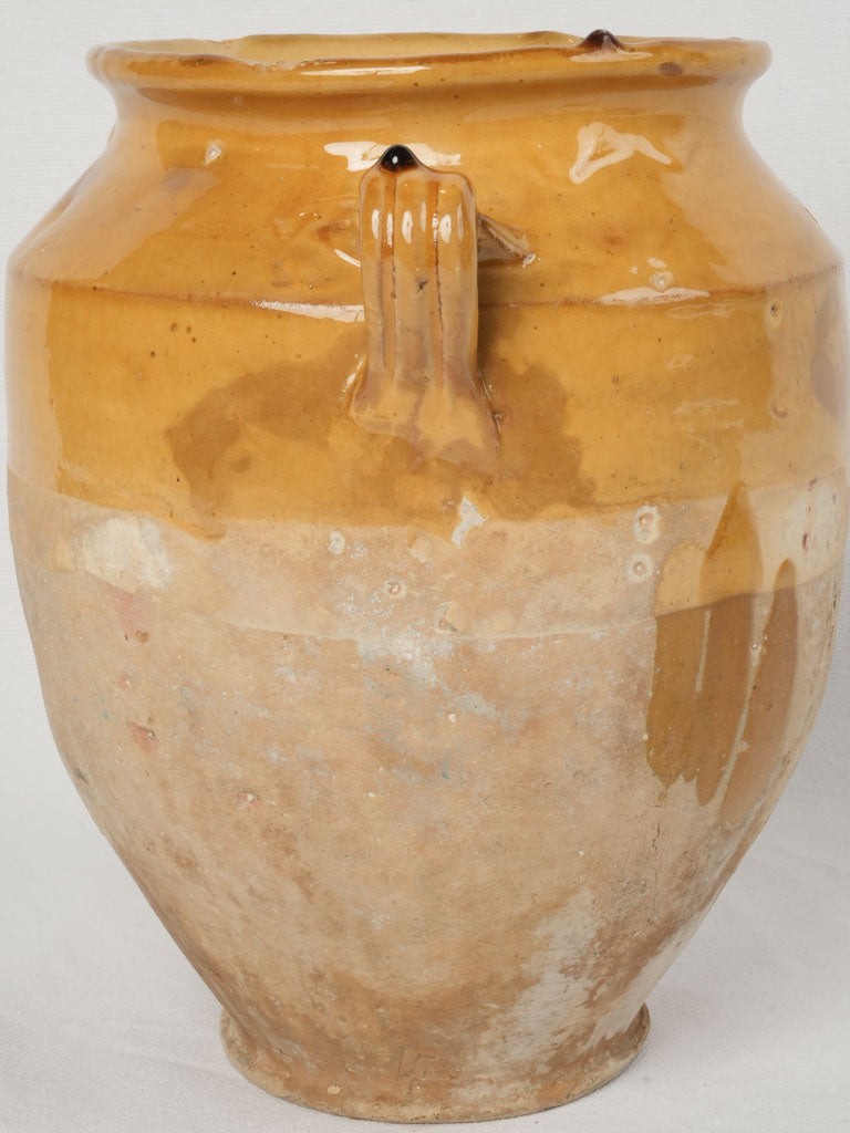 Aged timeworn earthy confit container