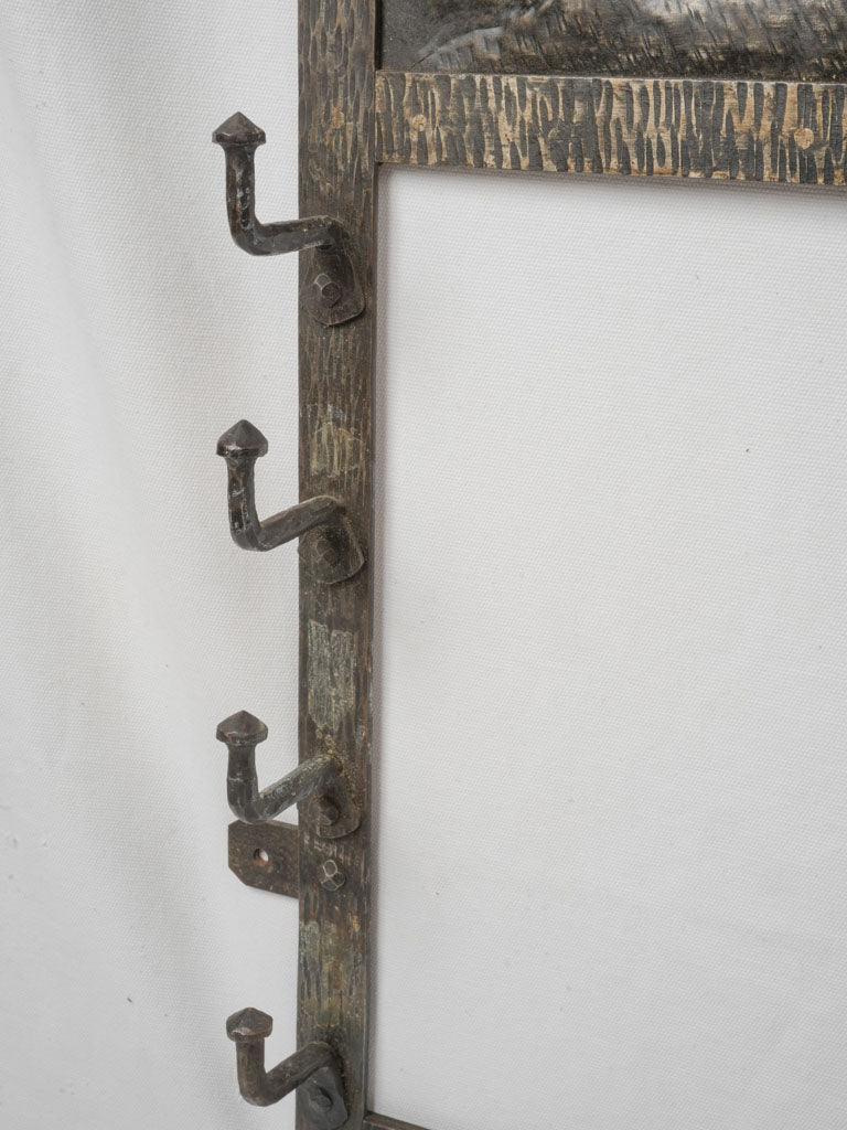 Detailed relief hunting scene rack