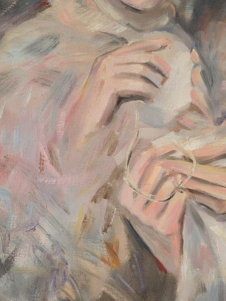 Muted pastel color oil artwork