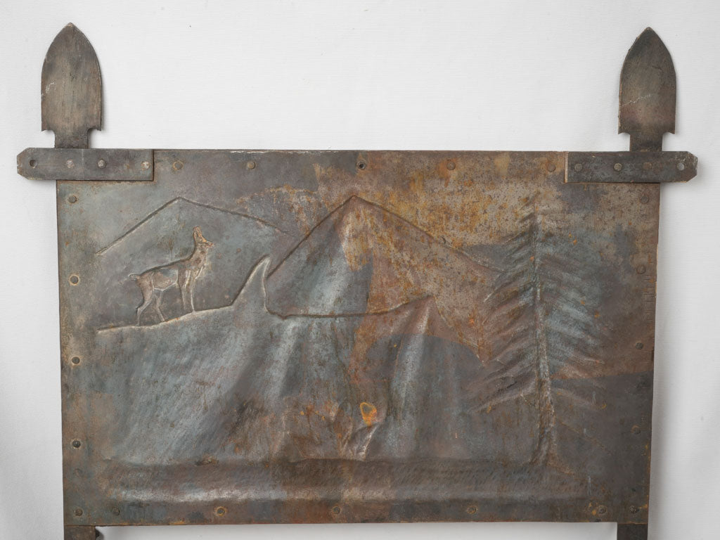 Historical decorative iron gun rack