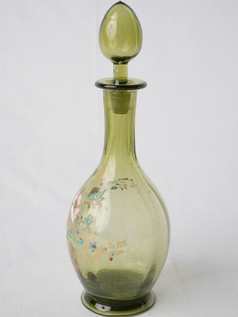 Vintage enameled glass carafe