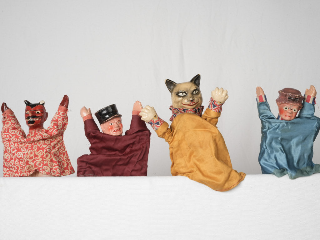 Historical whimsical Guignol hand puppets