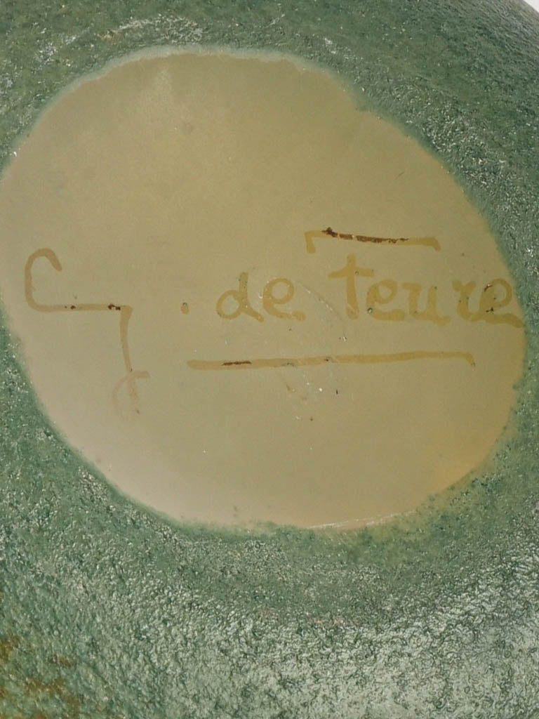 Timeless patina art glass pitcher