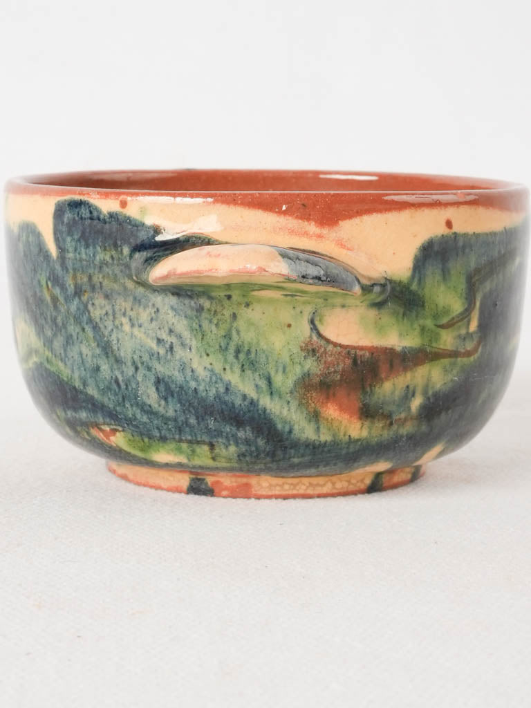 Two-handled French Jaspé soup dish