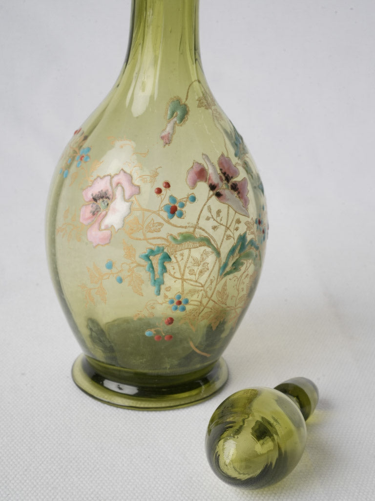 Delicate gilded glassware carafe