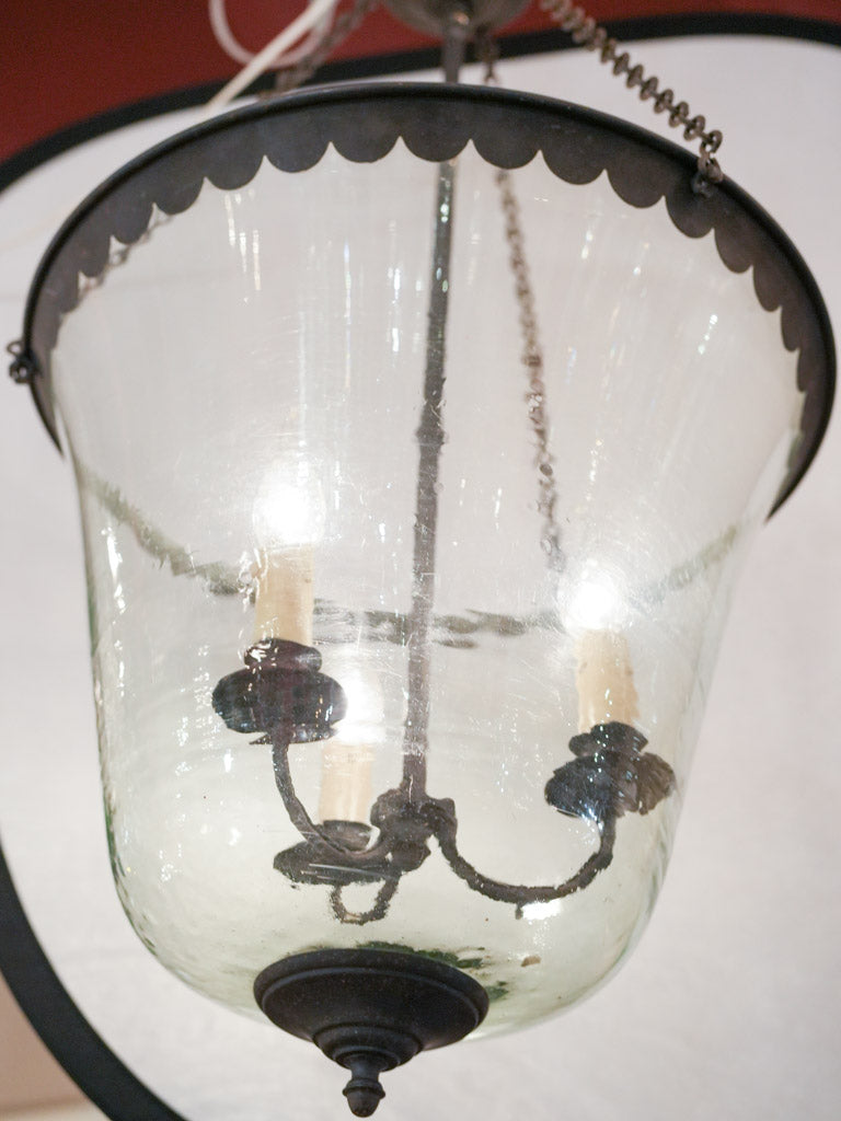 Elegant wrought iron belted pendant lamp