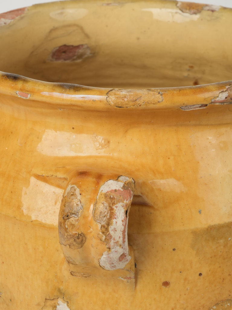 Authentic ocher-glazed French kitchen pot