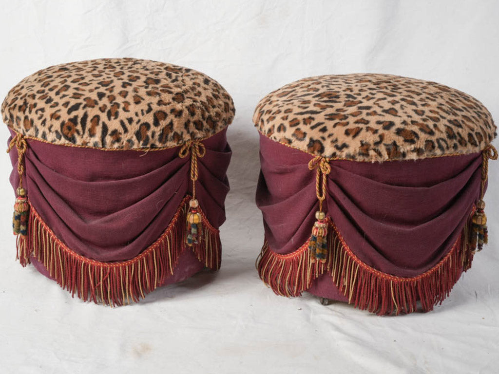 Elegant timeworn fabric upholstered seats