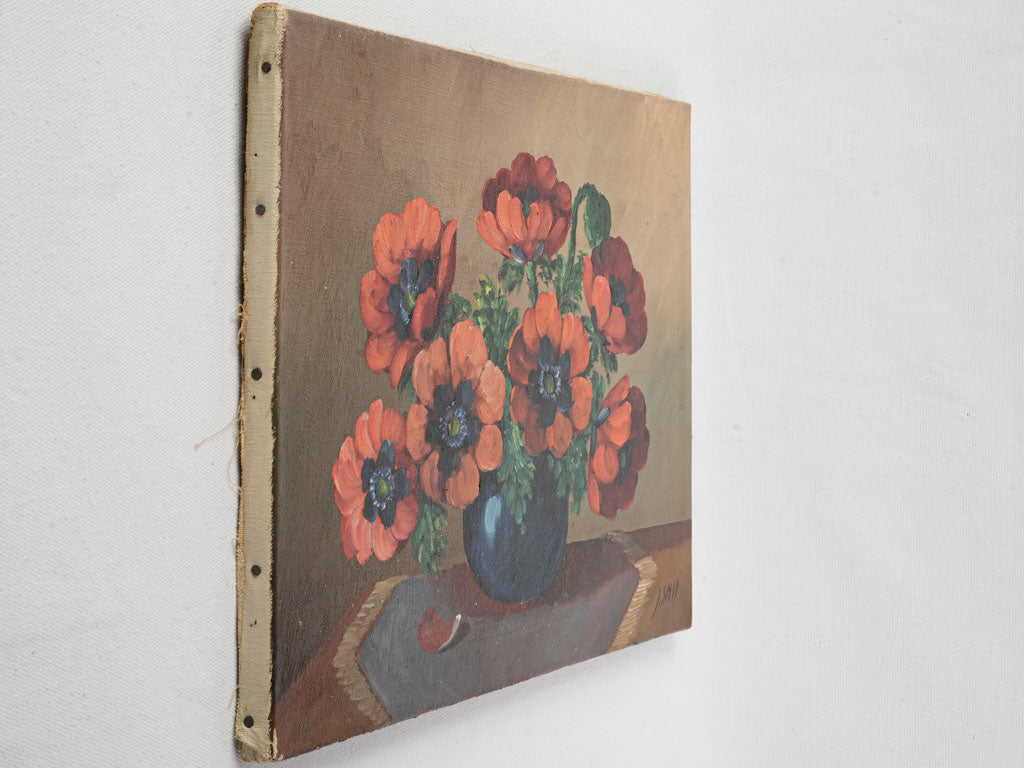 Authentic mid-century poppy composition