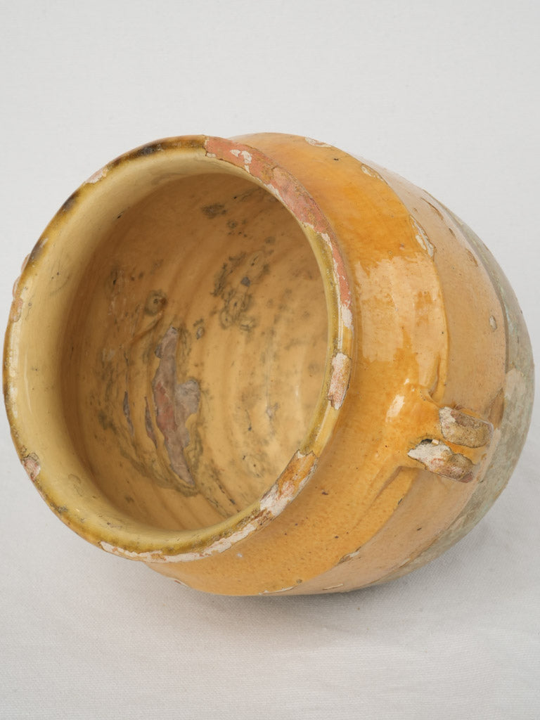 Aged French terracotta decorative confit pot