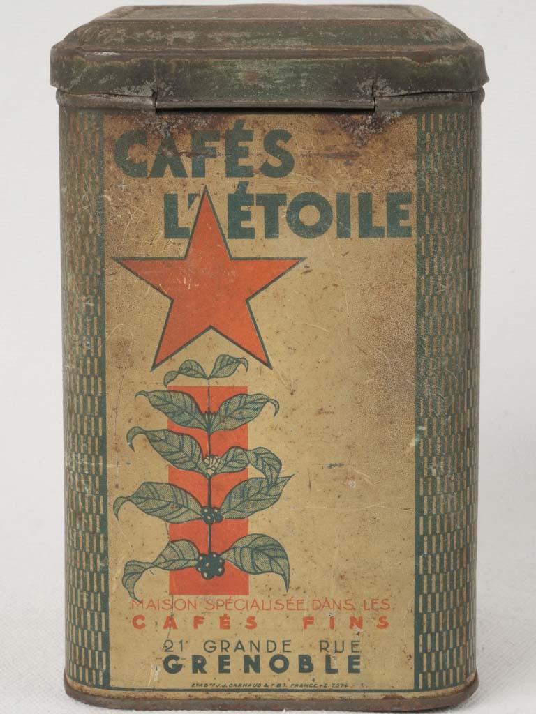 Faded cream color storage tin