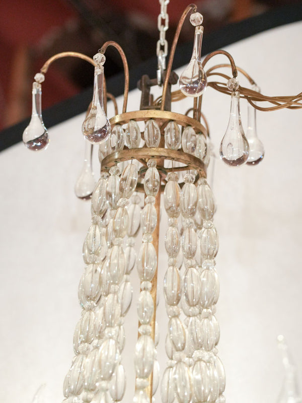 Mid-century crystal golden Montgolfier pendant