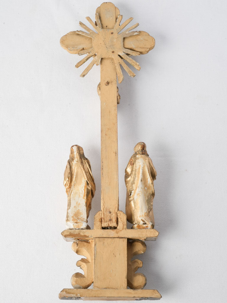 Late 18th-Century French Gilt and Silvered Wood Calvary Group - 19¼"