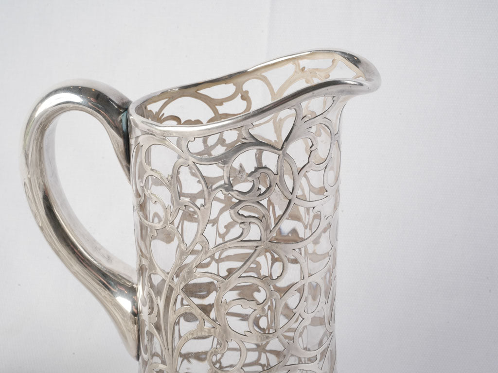 Luxurious Early 20th Century Alvin Sterling Silver Overlay Juice Set for 5