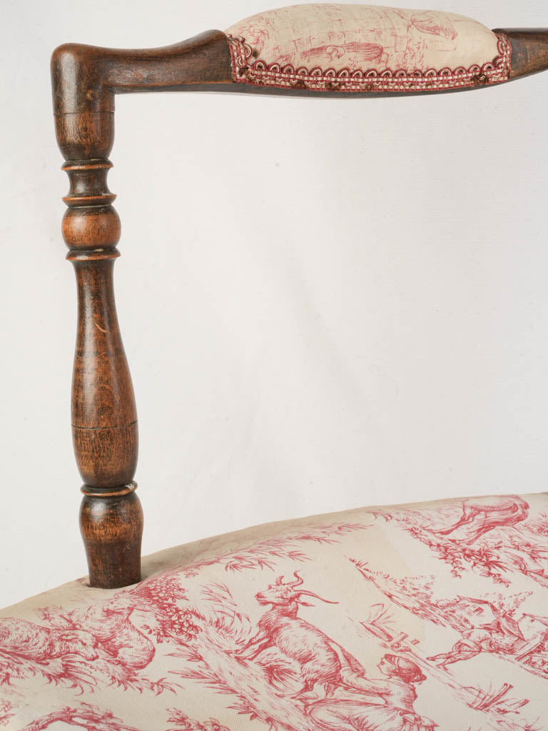 Classic red-on-ivory Toile chair