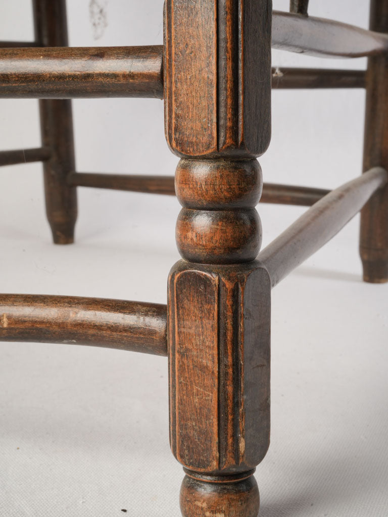 Turned-leg walnut accent chair