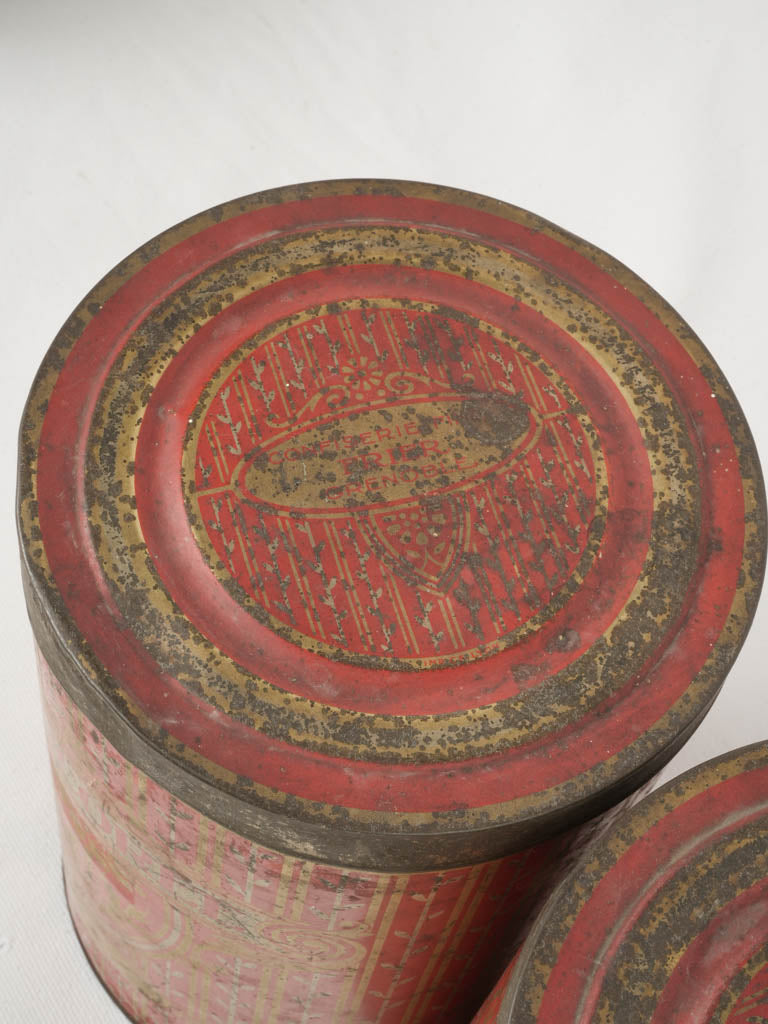 Authentic Grenoble red coffee tins