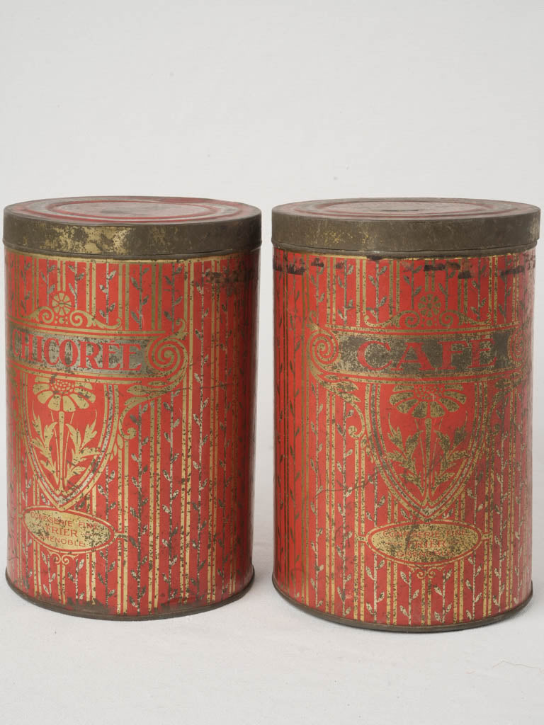 Nostalgic graphic lettered kitchen canisters