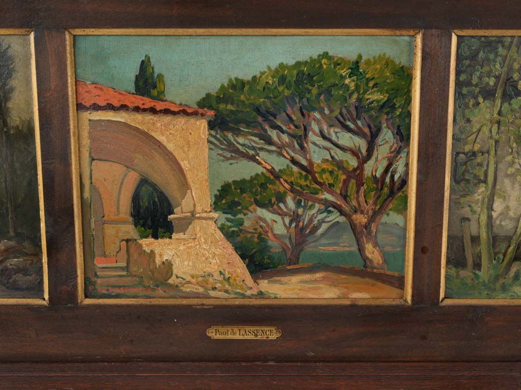 Vintage textured oil on wood