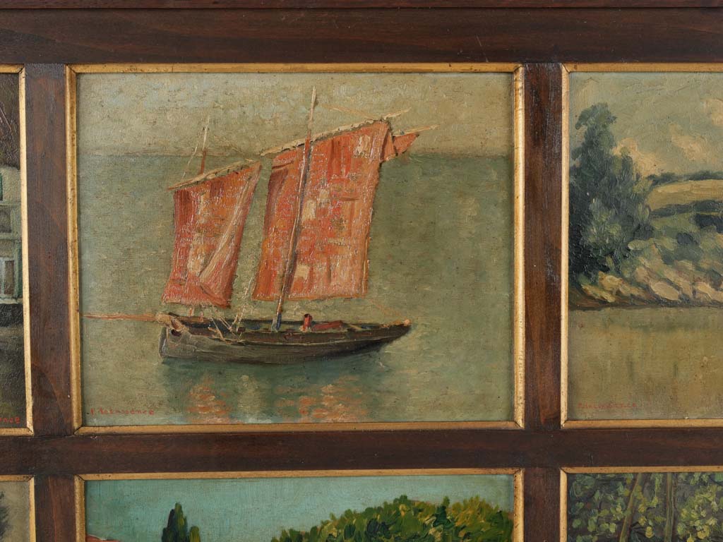 Authentic serene French scene painting