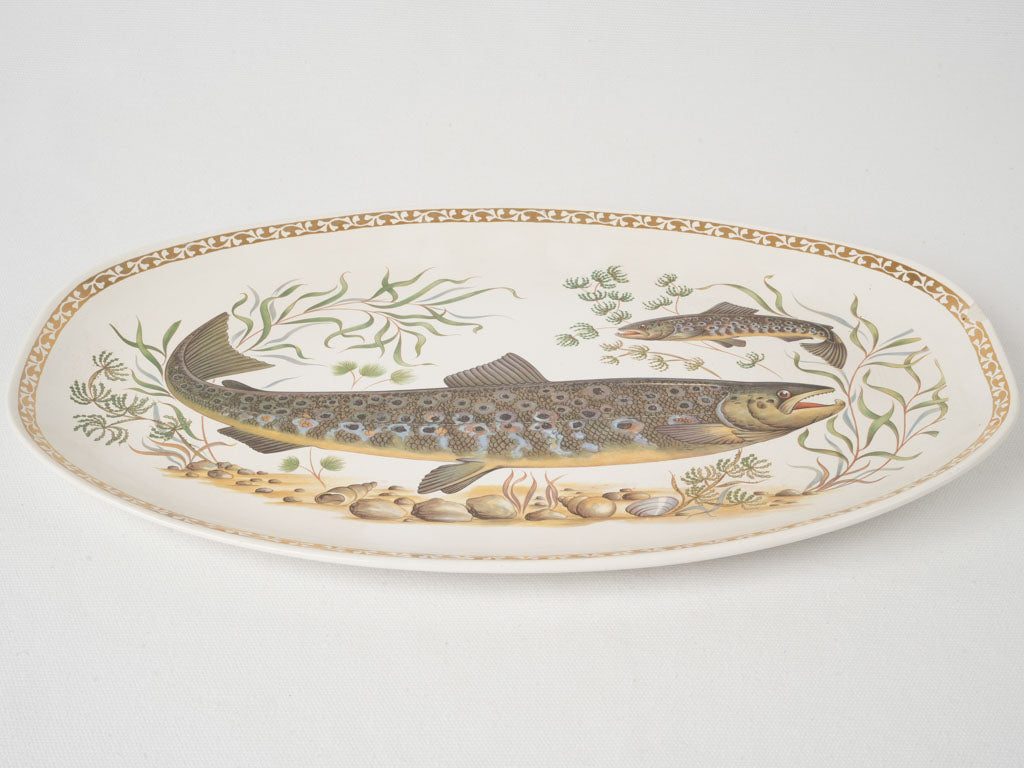 Decorative antique Longchamp fish platter