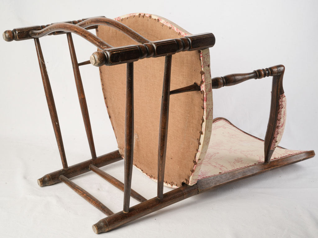 Century-old walnut antique armchair