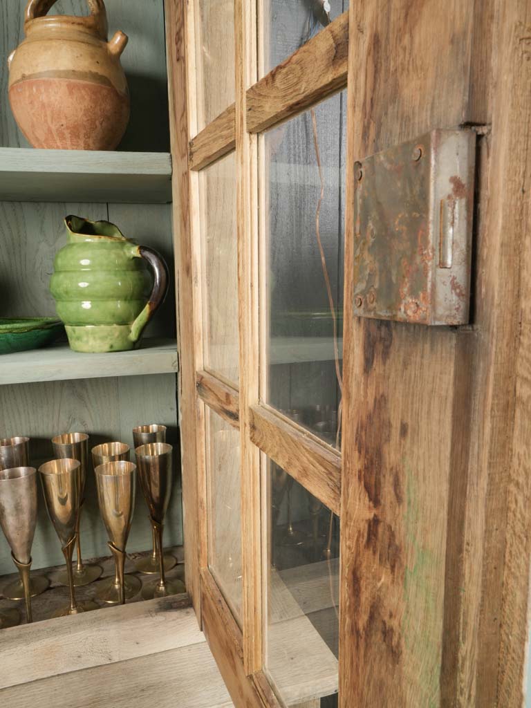 Elegant brass hardware vitrine dresser