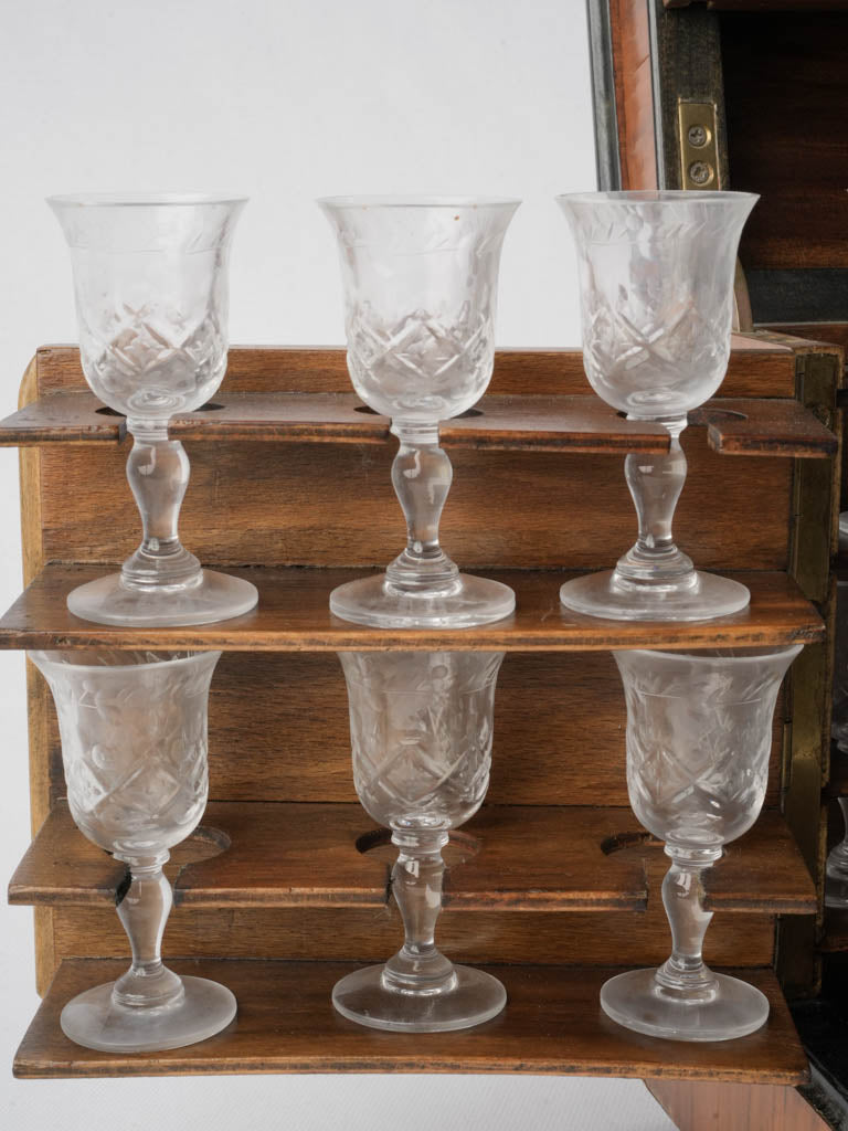 Ornate glassware drinkware display.