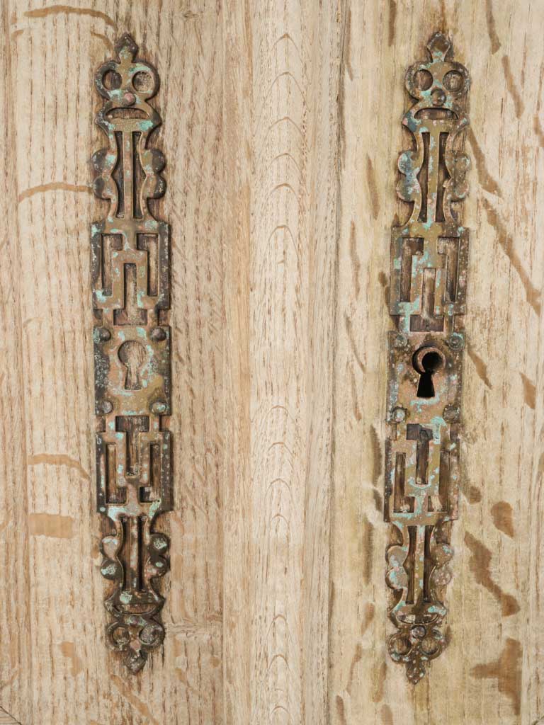 Provincial style oak glass cabinet