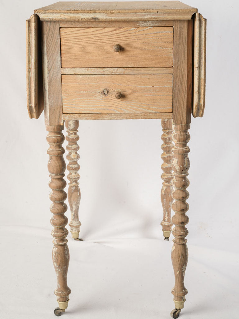 Vintage walnut nightstand with zinc compartment