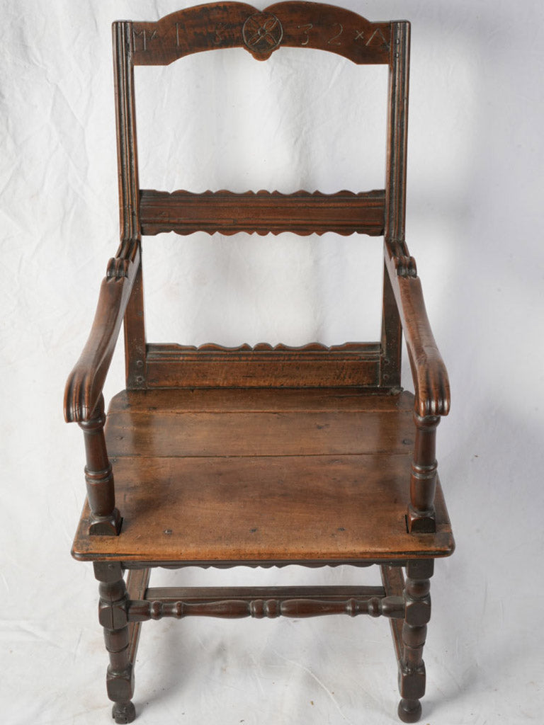Antique French provincial armchair walnut