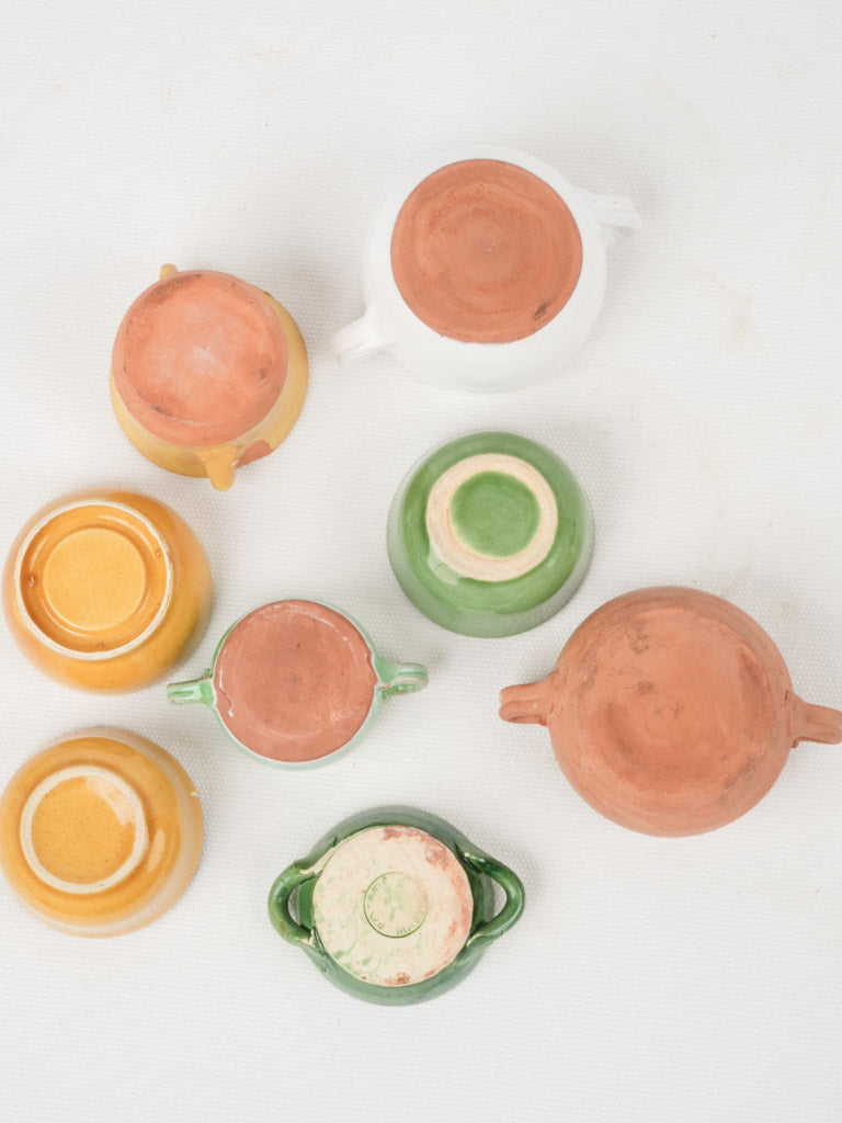Adorable child-sized glazed ceramic pots