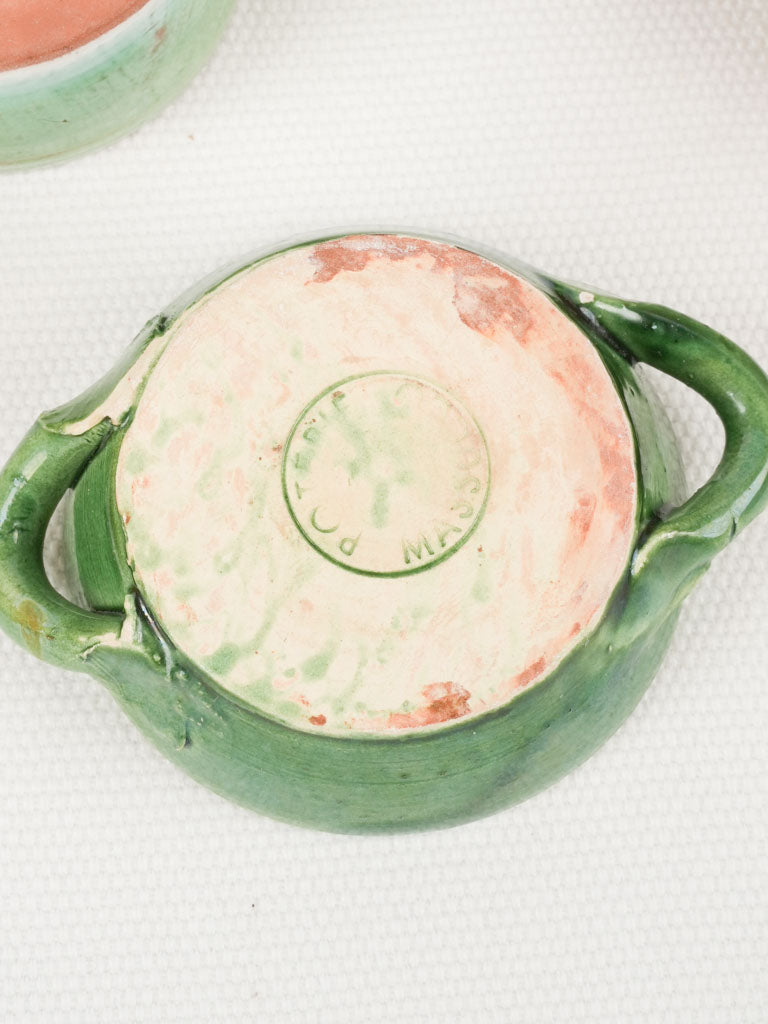 Vintage French artisan miniature cooking pots