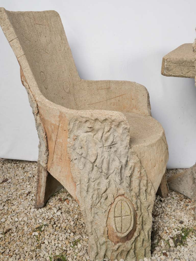 Historical French garden bench faux bois